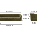 Thora Sofa - Dark Green