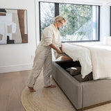 Faye Bed - Storage - Velvet Sandstorm