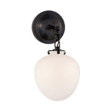 Katie Small Acorn Sconce - Bronze/White Glass