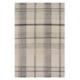 Zole Plaid Handmade Cotton Rug | Ivory