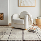 Zole Plaid Handmade Cotton Rug | Ivory