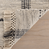 Zole Plaid Handmade Cotton Rug | Ivory