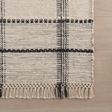 Zole Plaid Handmade Cotton Rug | Ivory