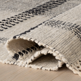 Zole Plaid Handmade Cotton Rug | Ivory