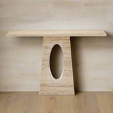 Demi Travertine Console Table