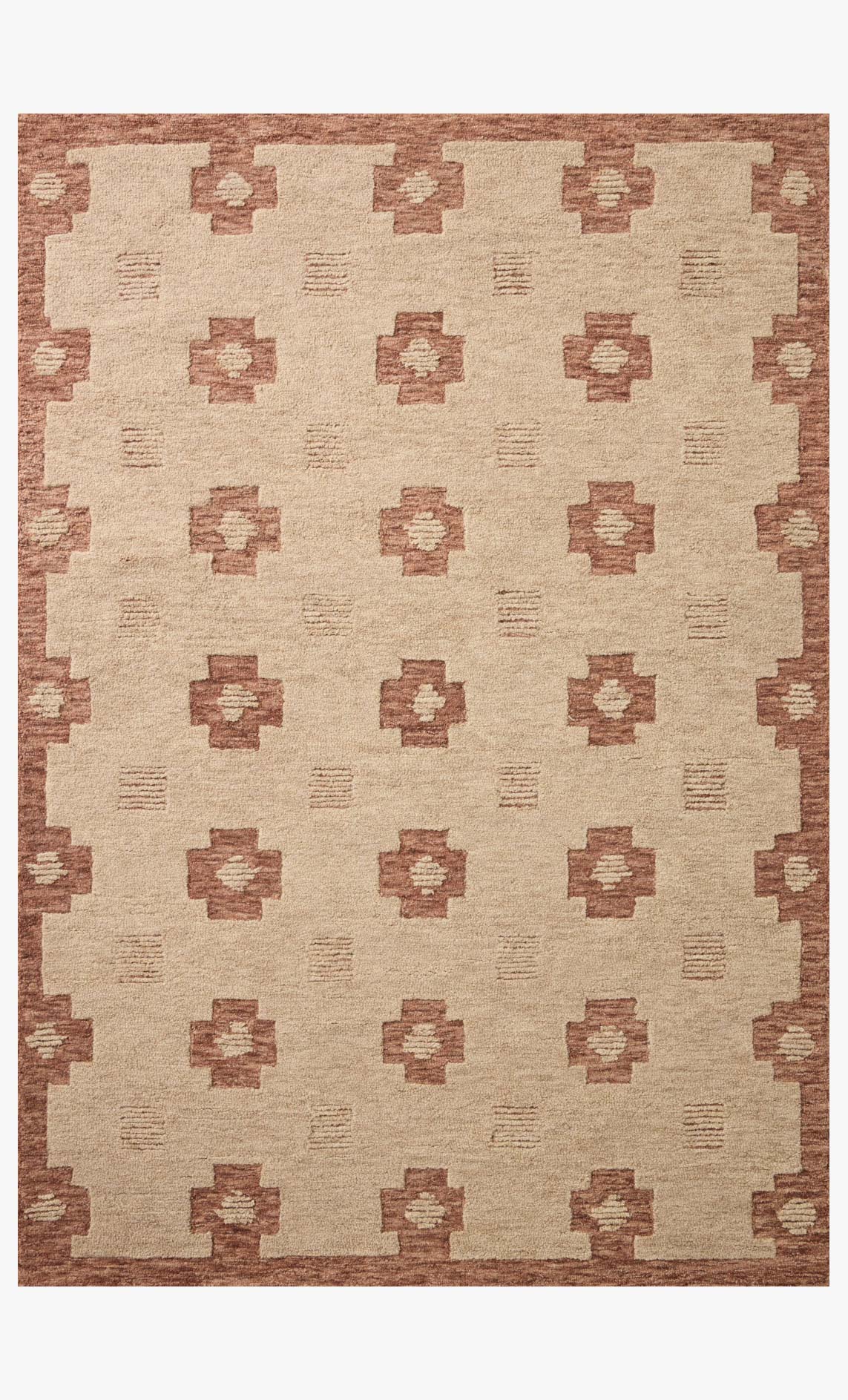 FRI-04 Rust / Beige – full rug view