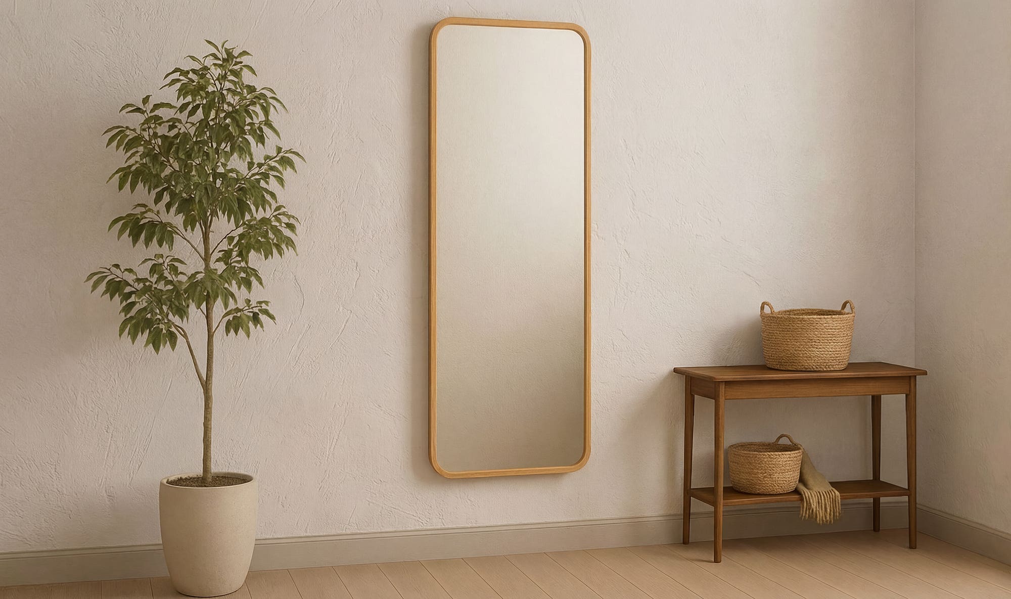 Kai Floor Mirror Oak – lifestyle