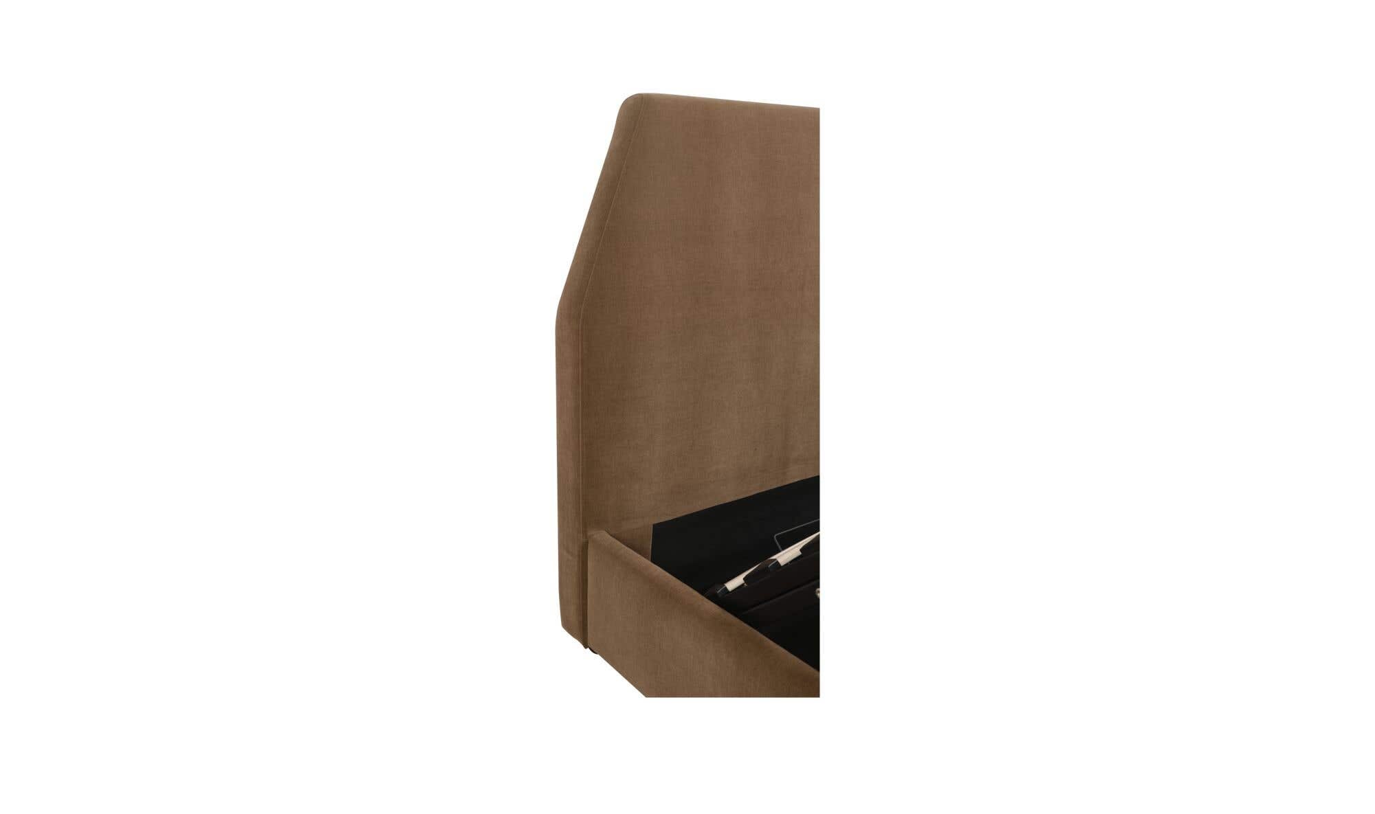 Redden King Storage Bed Light Brown – fabric detail