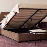 Redden King Storage Bed Light Brown – upholstery lifestyle