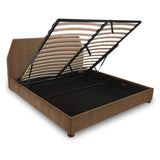 Redden King Storage Bed Light Brown – open storage