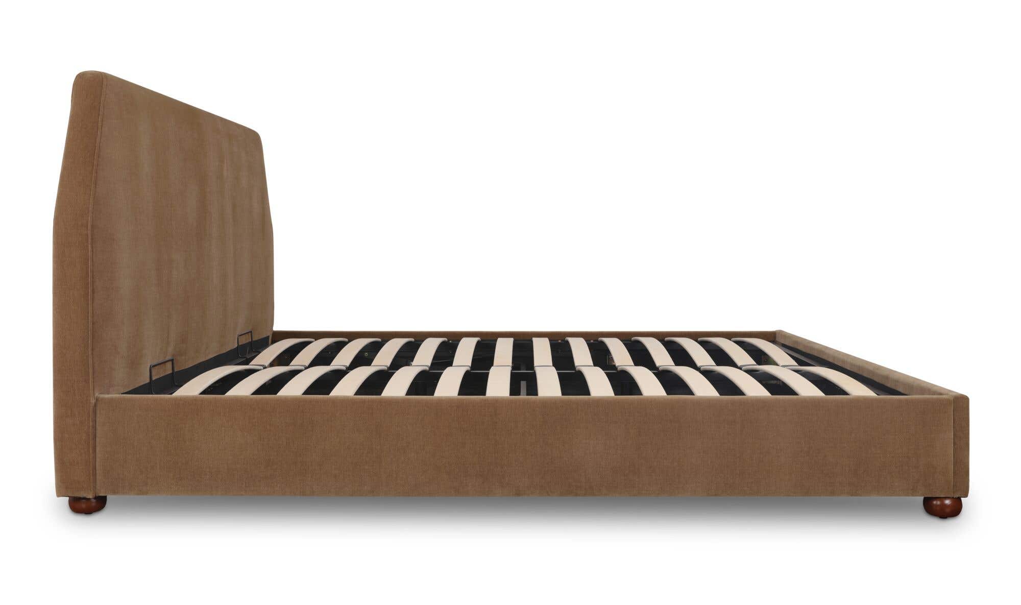 Redden King Storage Bed Light Brown – side view