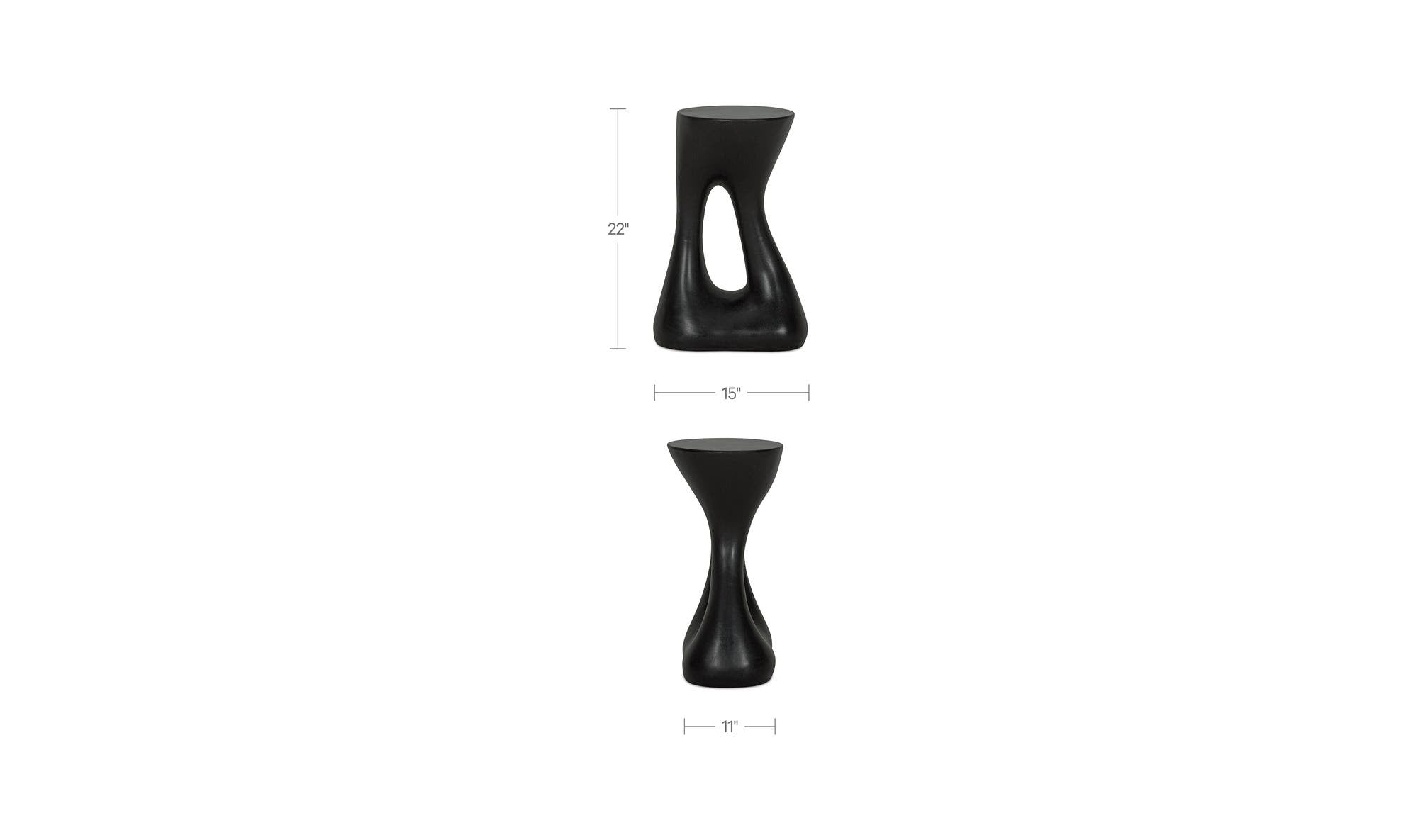 Rothko Tall Outdoor Side Table Black – dimensions