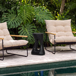 Rothko Tall Outdoor Side Table Black – lifestyle