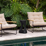 Rothko Tall Outdoor Side Table Black – lifestyle