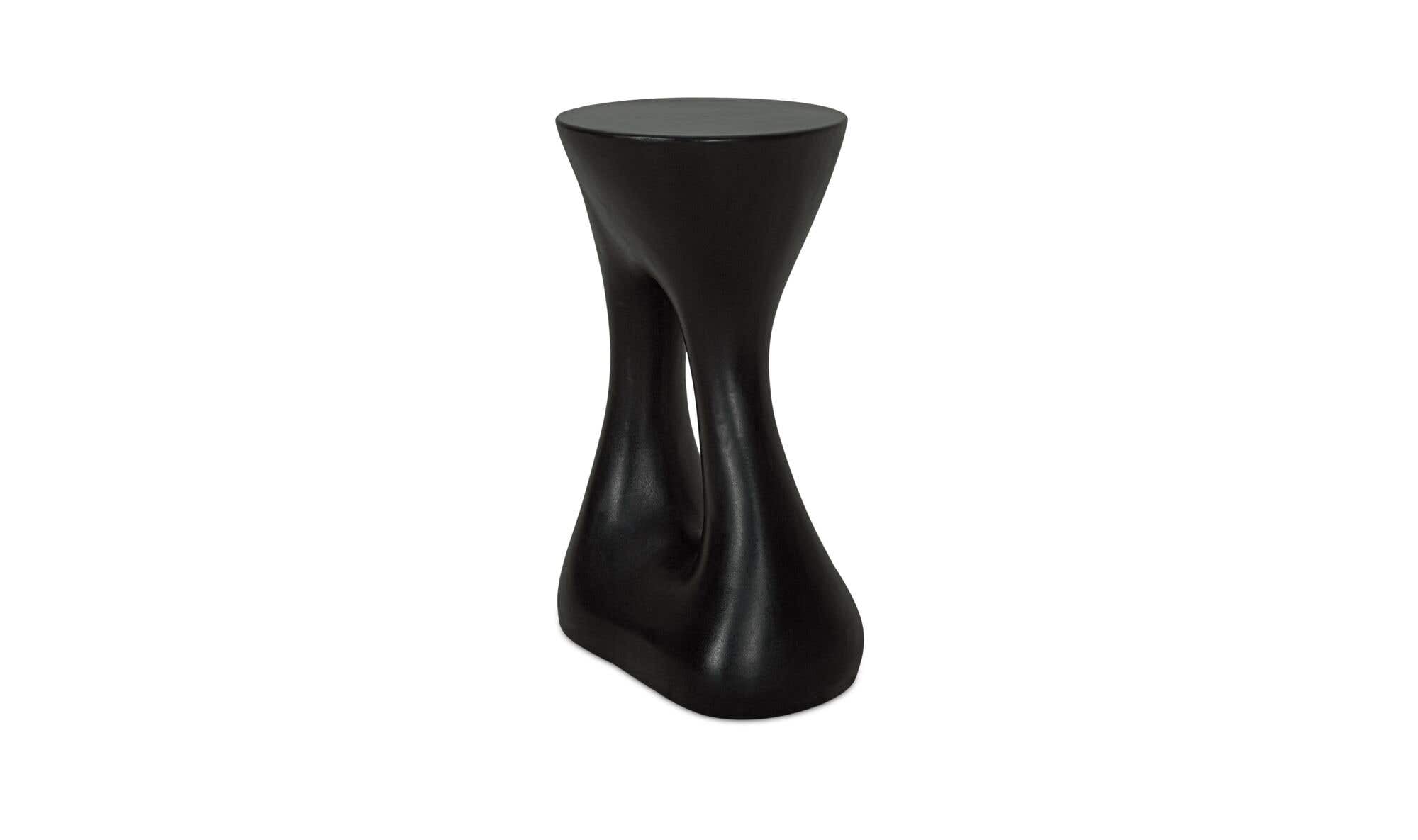Rothko Tall Outdoor Side Table Black – back angle