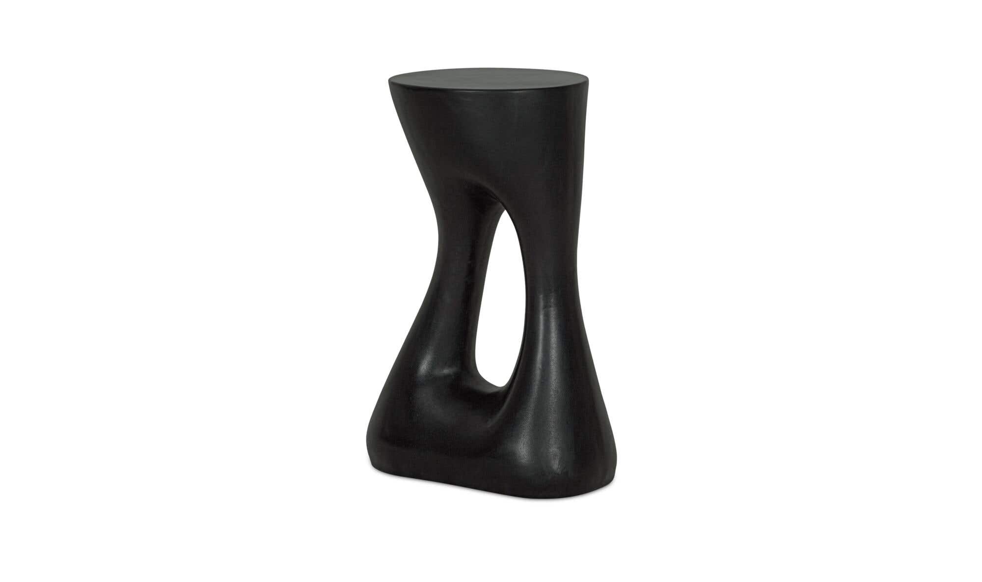 Rothko Tall Outdoor Side Table Black – left angle