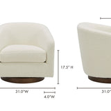 Willfarrow Swivel Chair Shearling White – dimensions