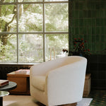 Willfarrow Swivel Chair Shearling White – room view
