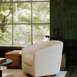 Willfarrow Swivel Chair Shearling White – room view