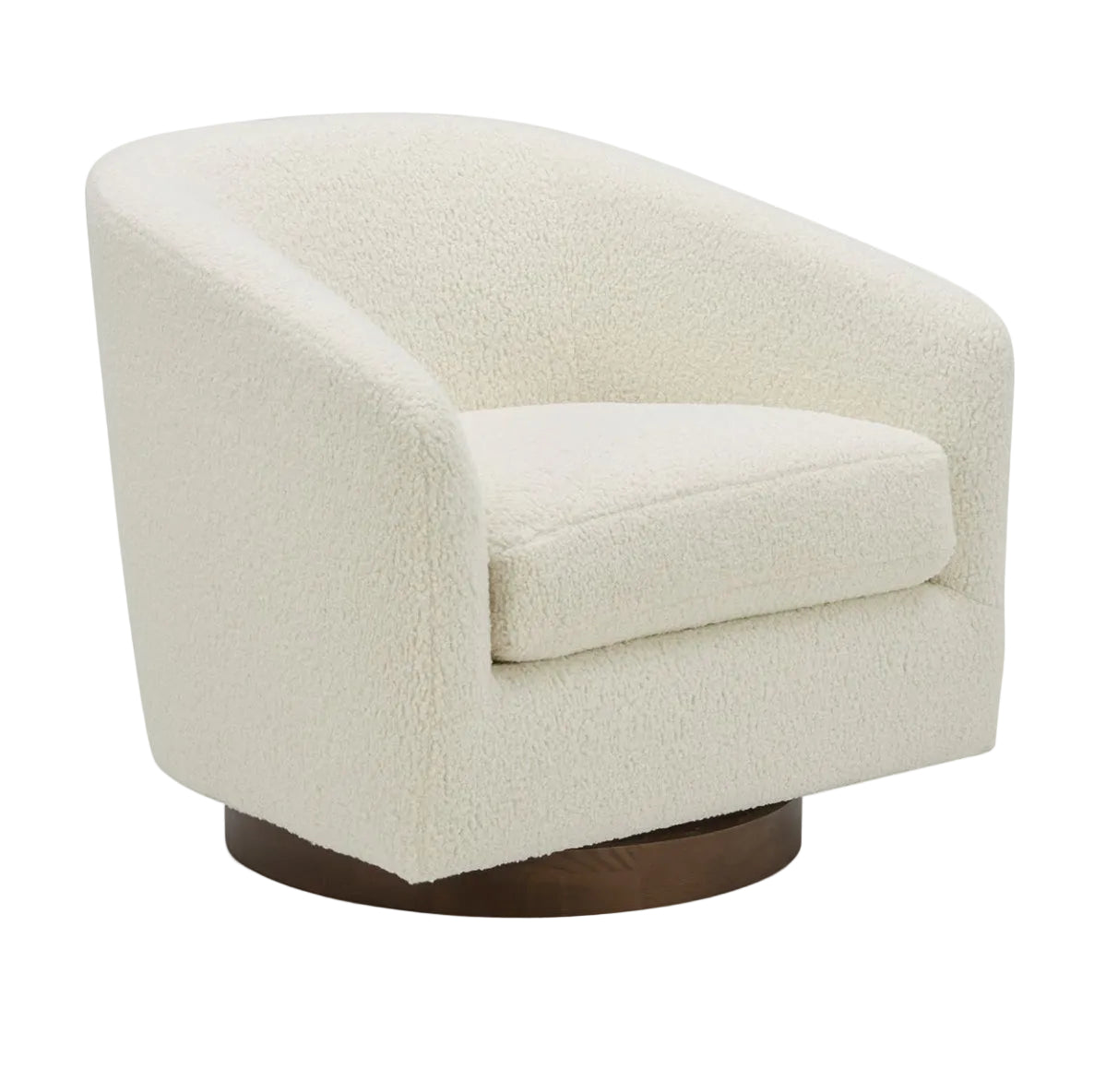 Willfarrow Swivel Chair Shearling White – right angle