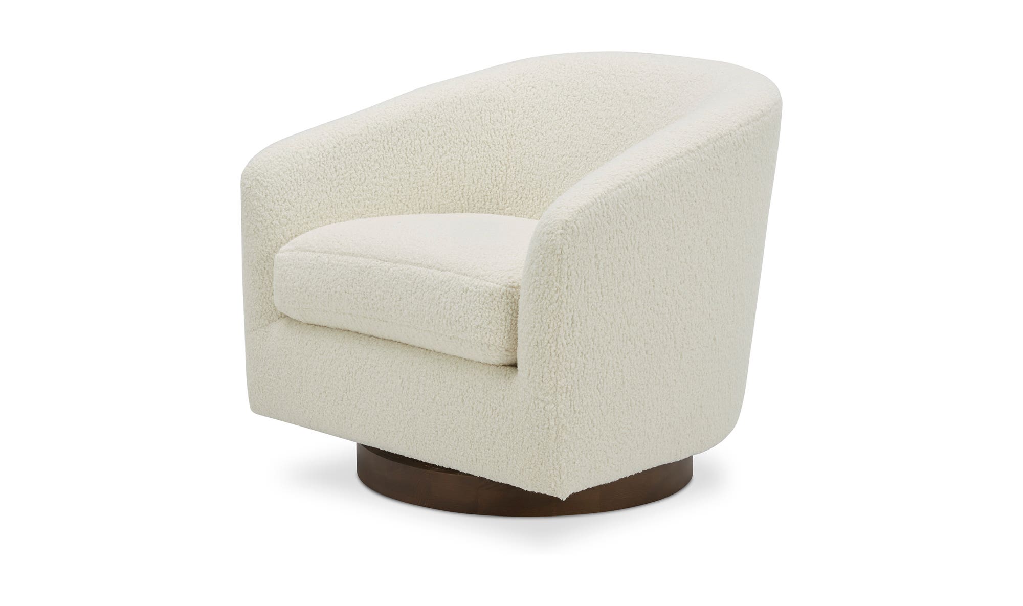 Willfarrow Swivel Chair Shearling White – left angle