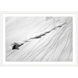 Downhill Ski Tracks Framed Print